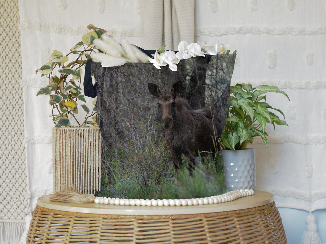 Moose All-Over Print Large Tote Bag