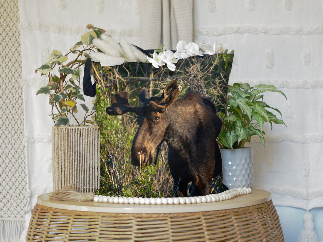 Moose All-Over Print Large Tote Bag