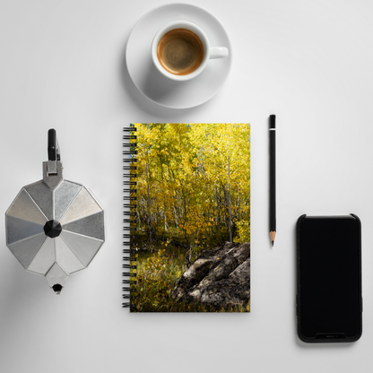 Rock With Aspens Spiral Notebook