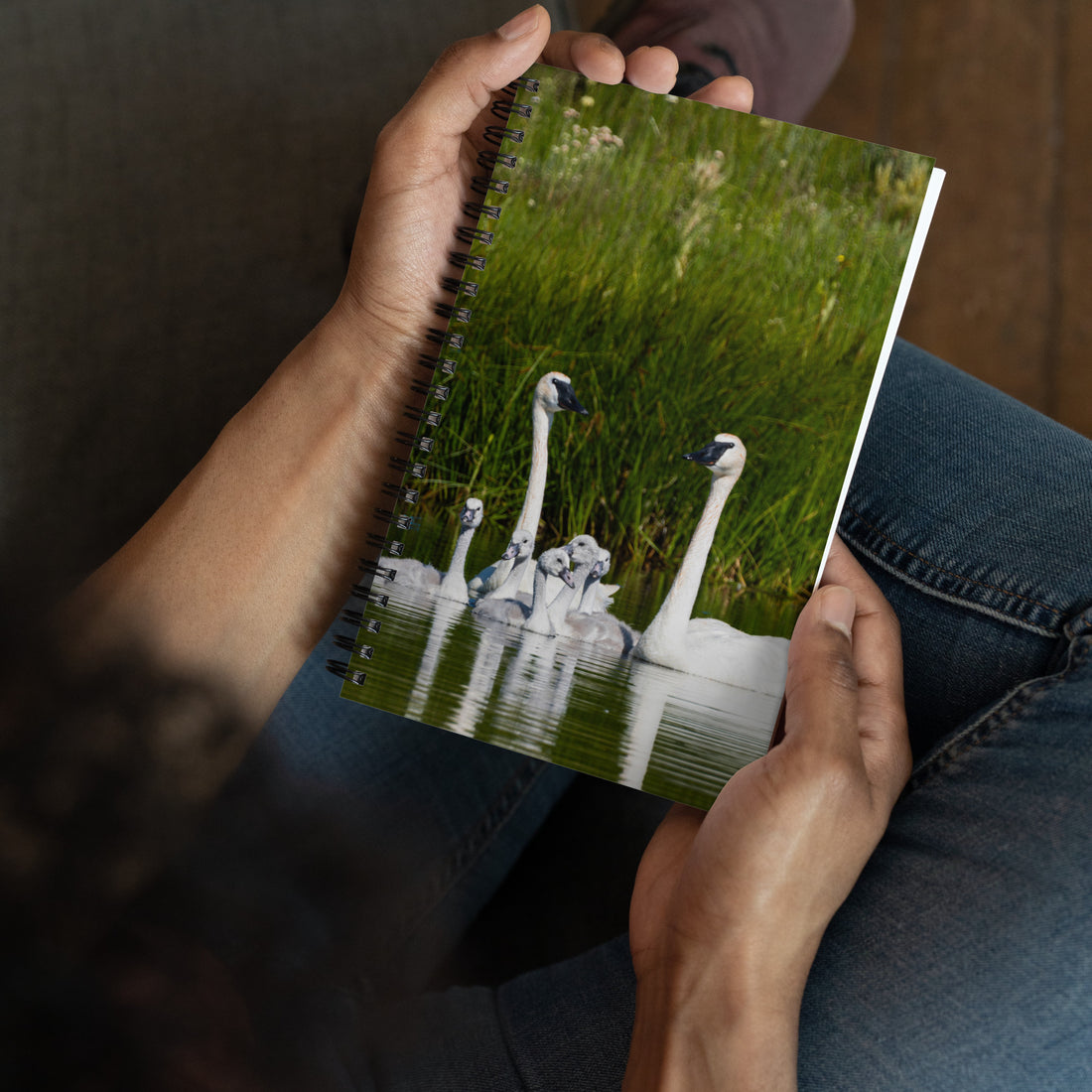 Swan Family Spiral notebook