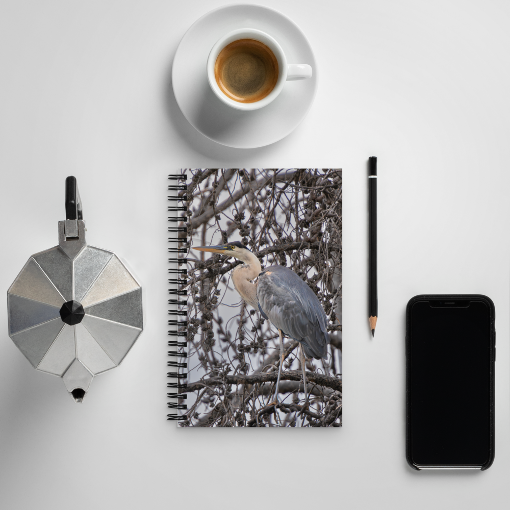 Blue Heron Spiral notebook