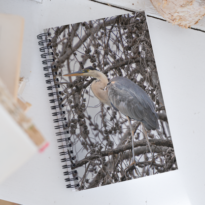 Blue Heron Spiral notebook