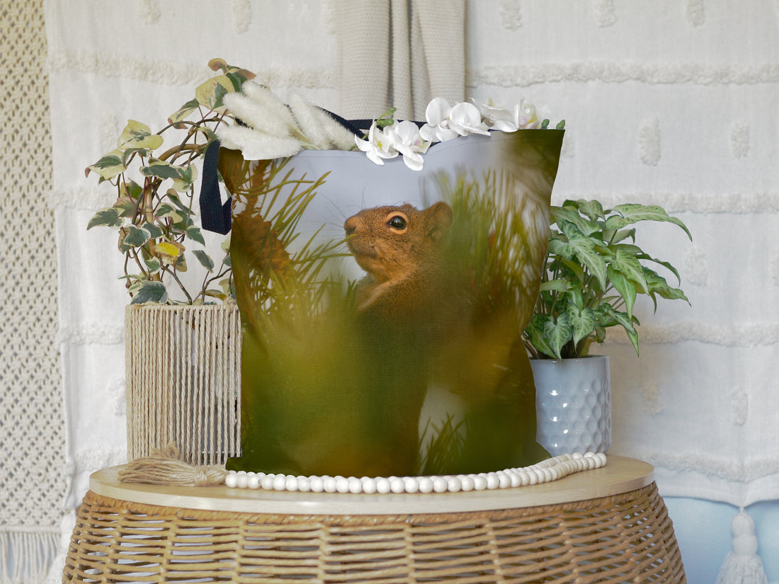 Squirrel All-Over Print Large Tote Bag