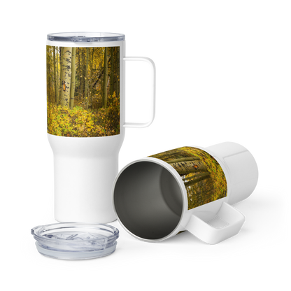 Detail Aspen Trees in the Fall Travel mug With a Handle