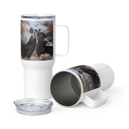 Cuddly Deer Travel mug with a handle