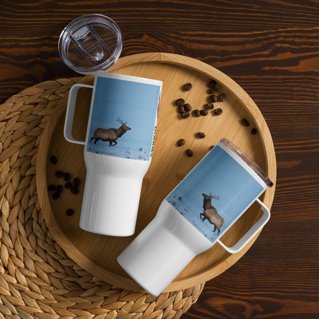 Elk Travel mug with a handle