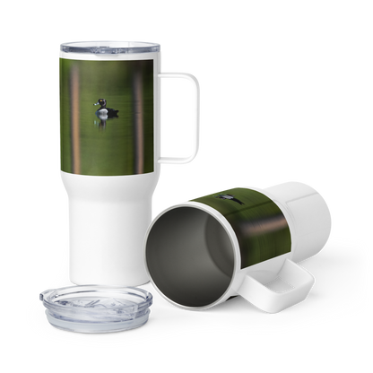 Duck Photo Travel mug with a handle