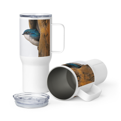 Tree Swallow Travel mug with a handle
