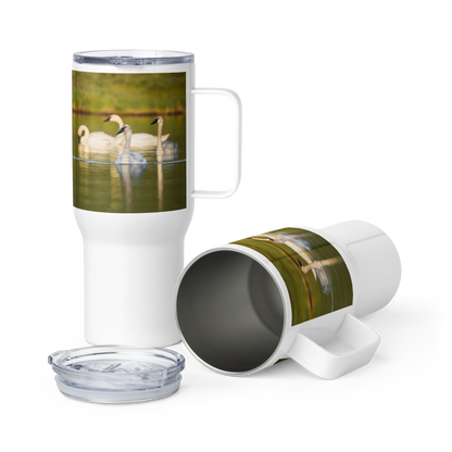 Swans Travel mug with a handle