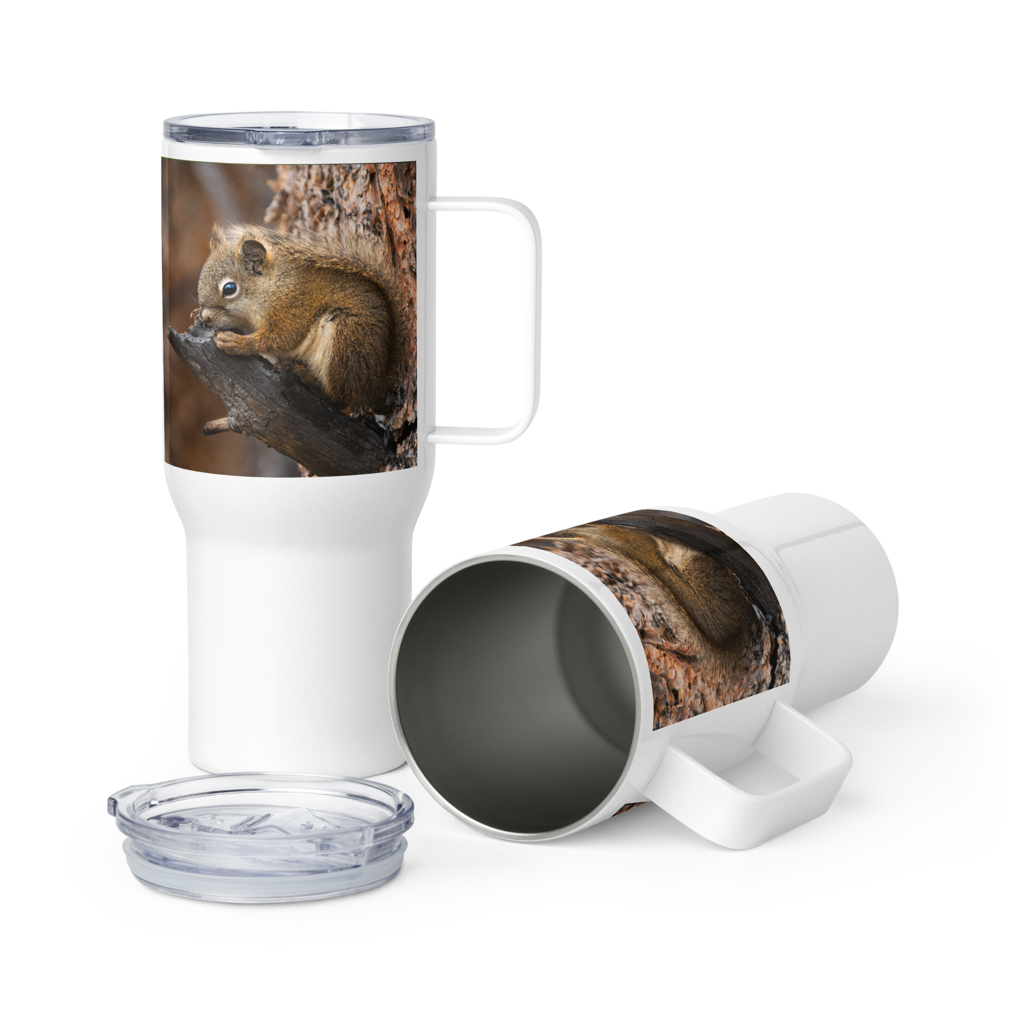 Squirrel Travel mug with a handle