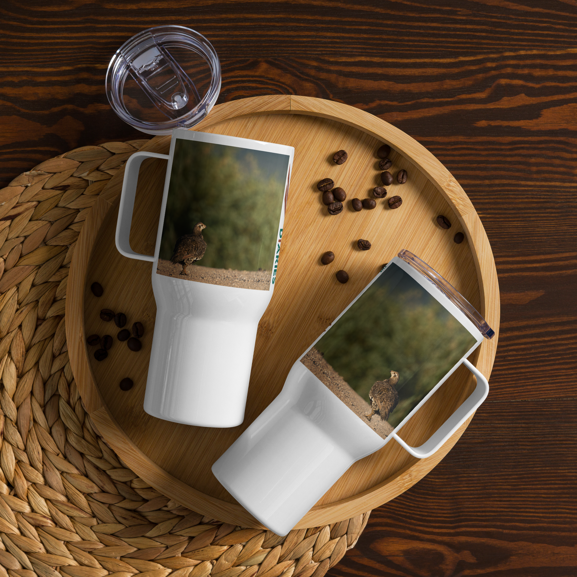 Sage Grouse Travel mug with a handle