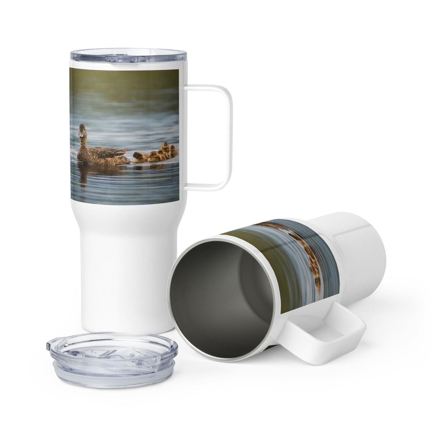 Duck Family Travel mug with a handle