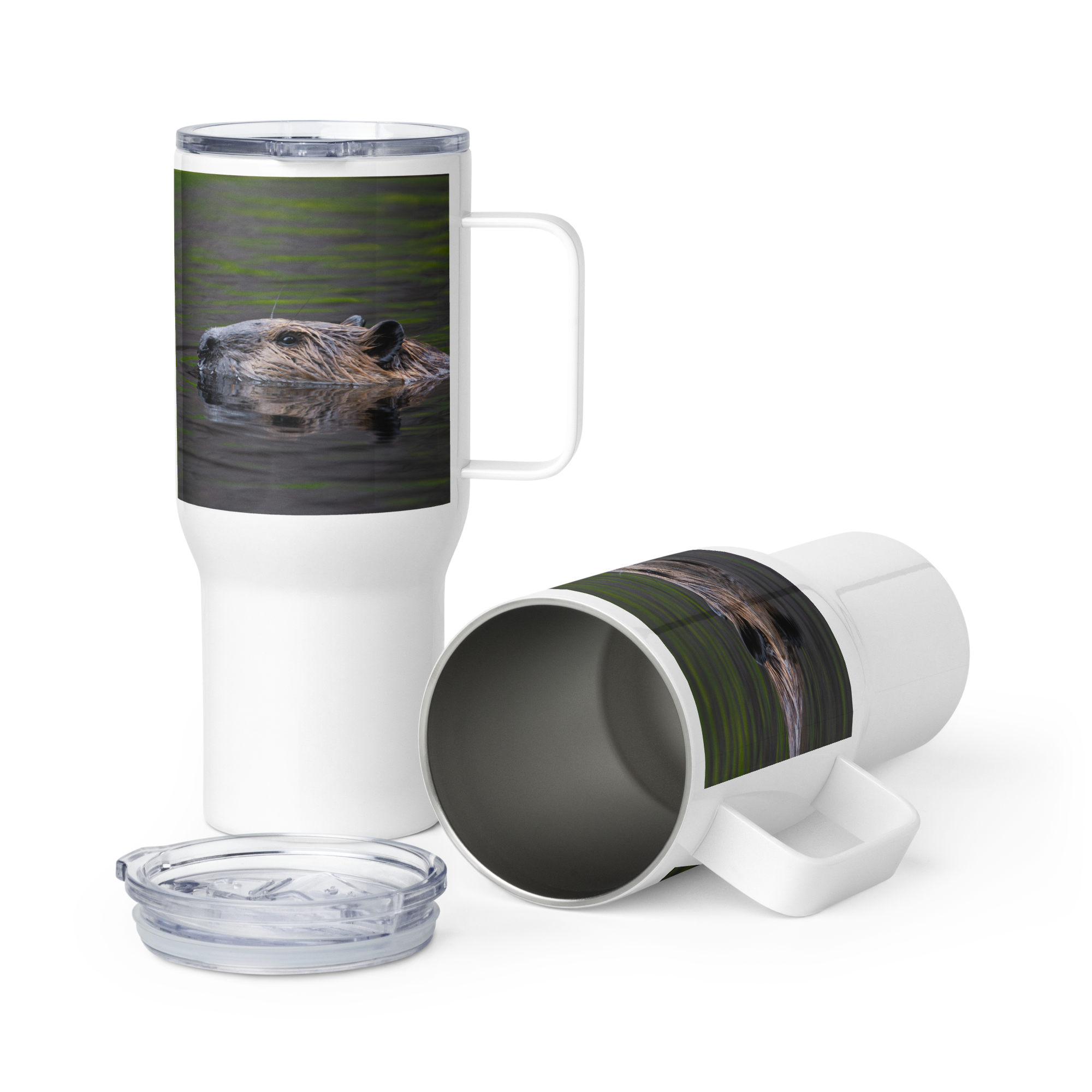 Beaver Travel mug with a handle