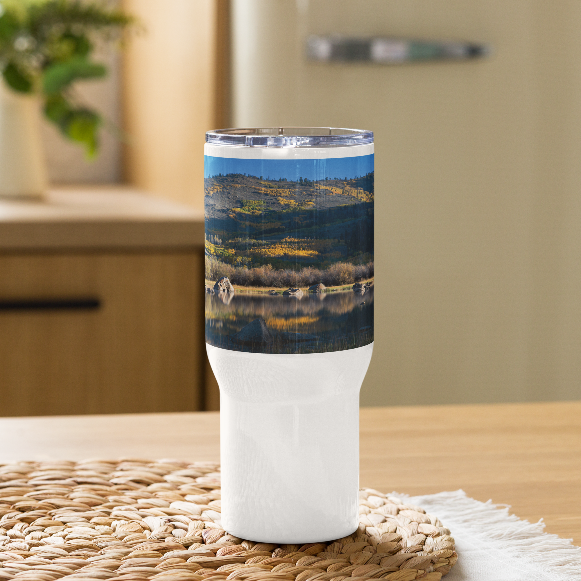 Fall in WyomingTravel mug with a handle