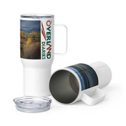 Fall Landscape Travel mug with a handle