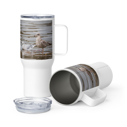 Ring Billed Gulls Travel mug with a handle