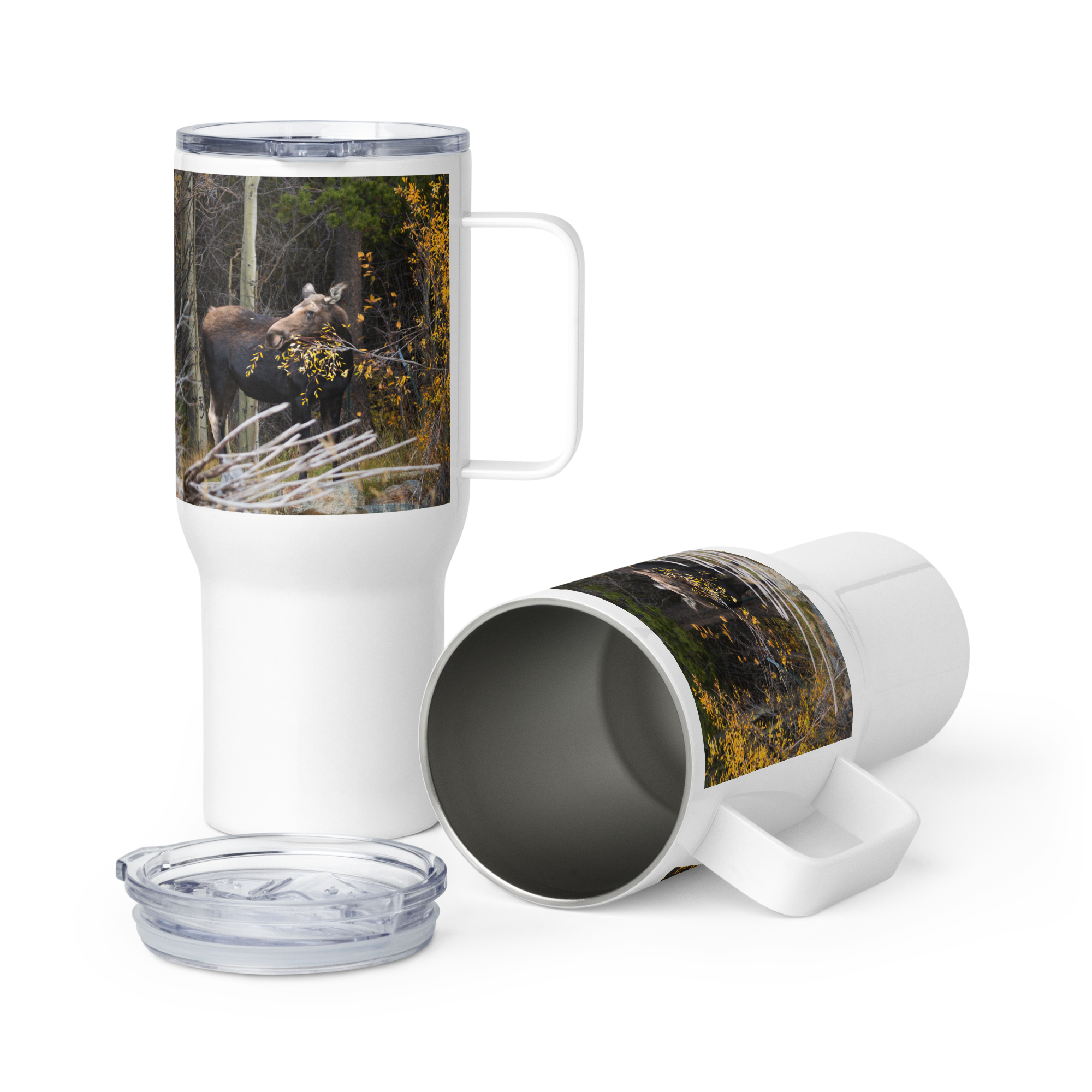 Moose Travel mug with a handle