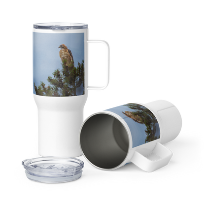 Hawk Travel mug with a handle