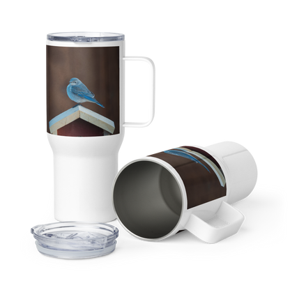 Mountain Bluebird Travel mug with a handle