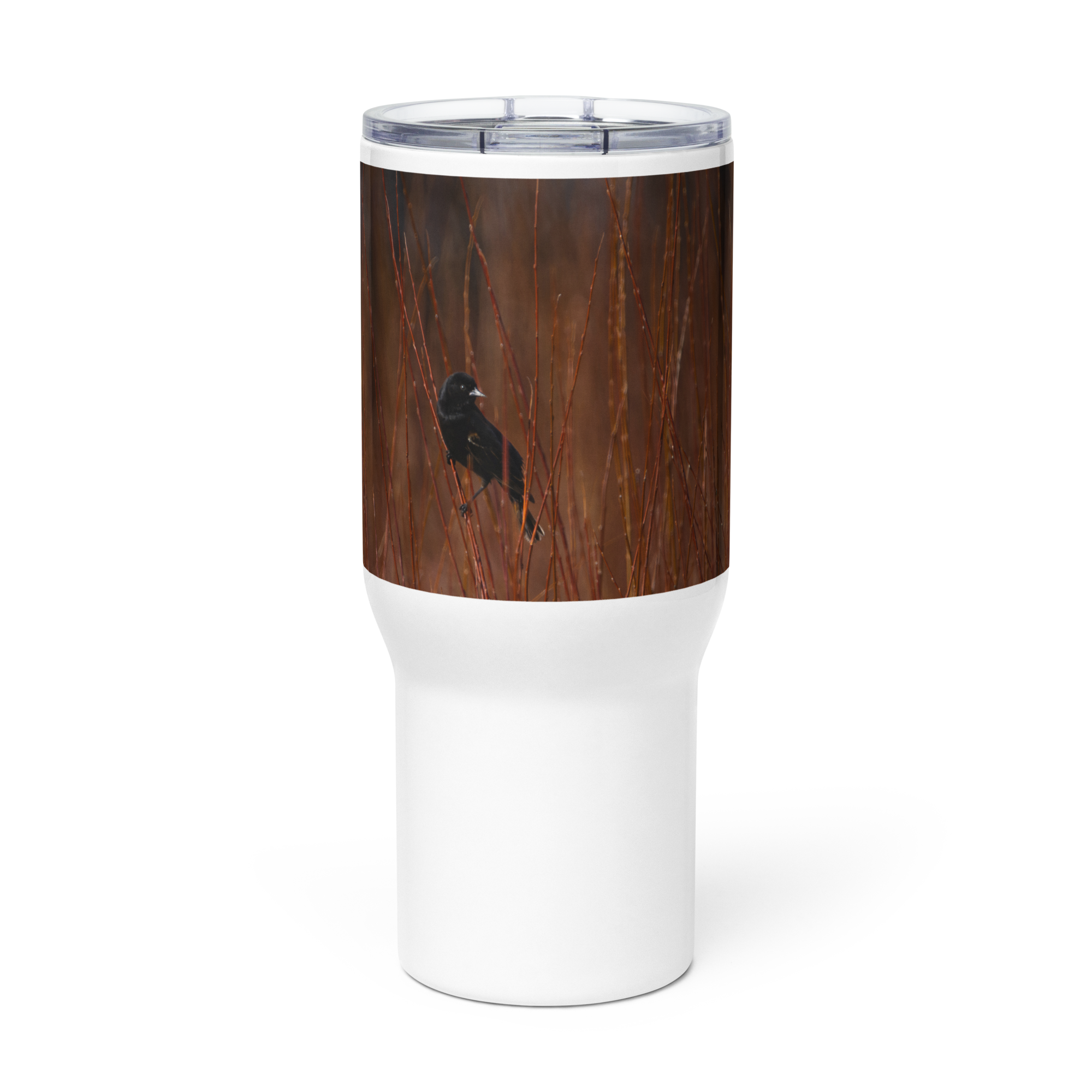 Red-winged Blackbird Travel mug with a handle