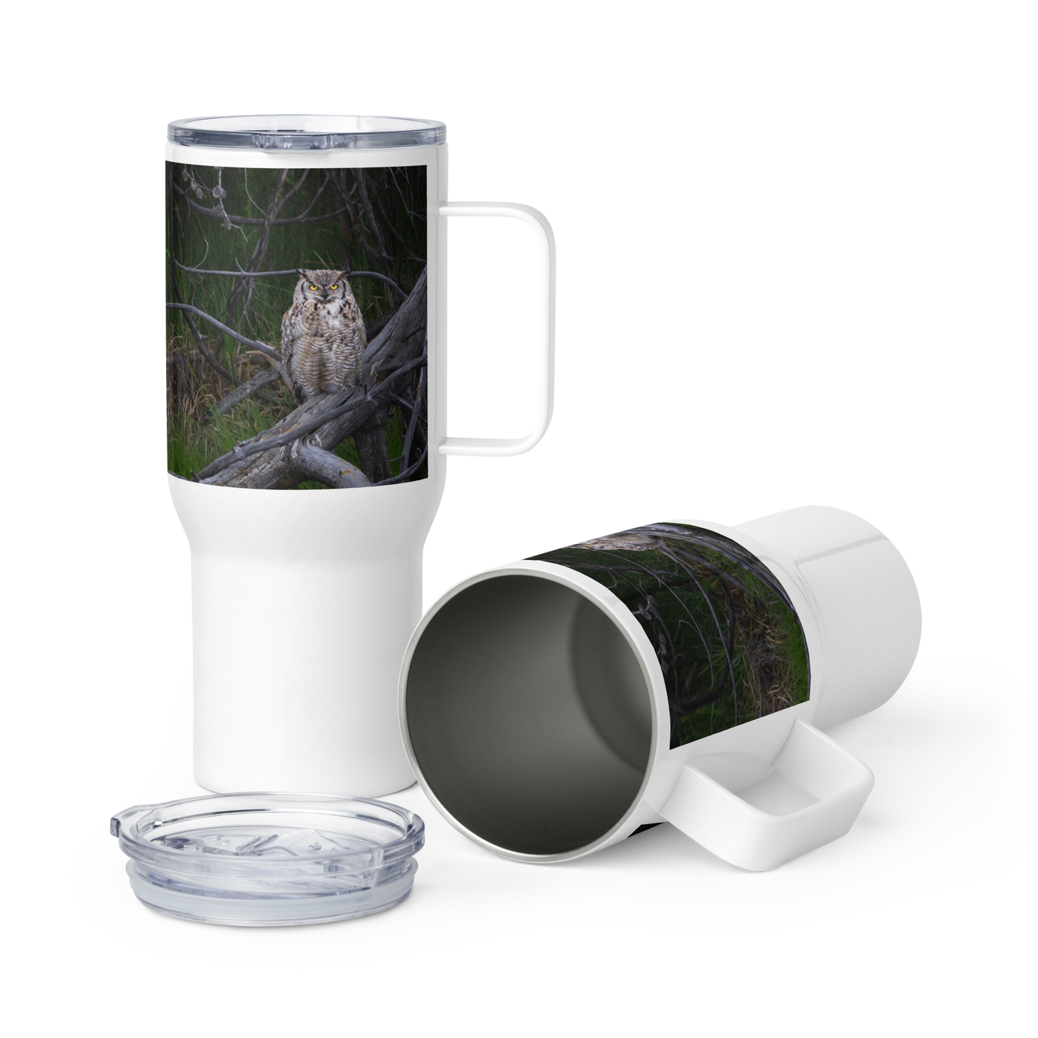 Owl Travel mug with a handle