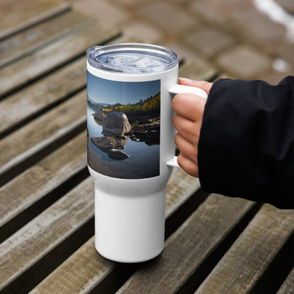 Fall Lake Scenery Travel mug With a Handle