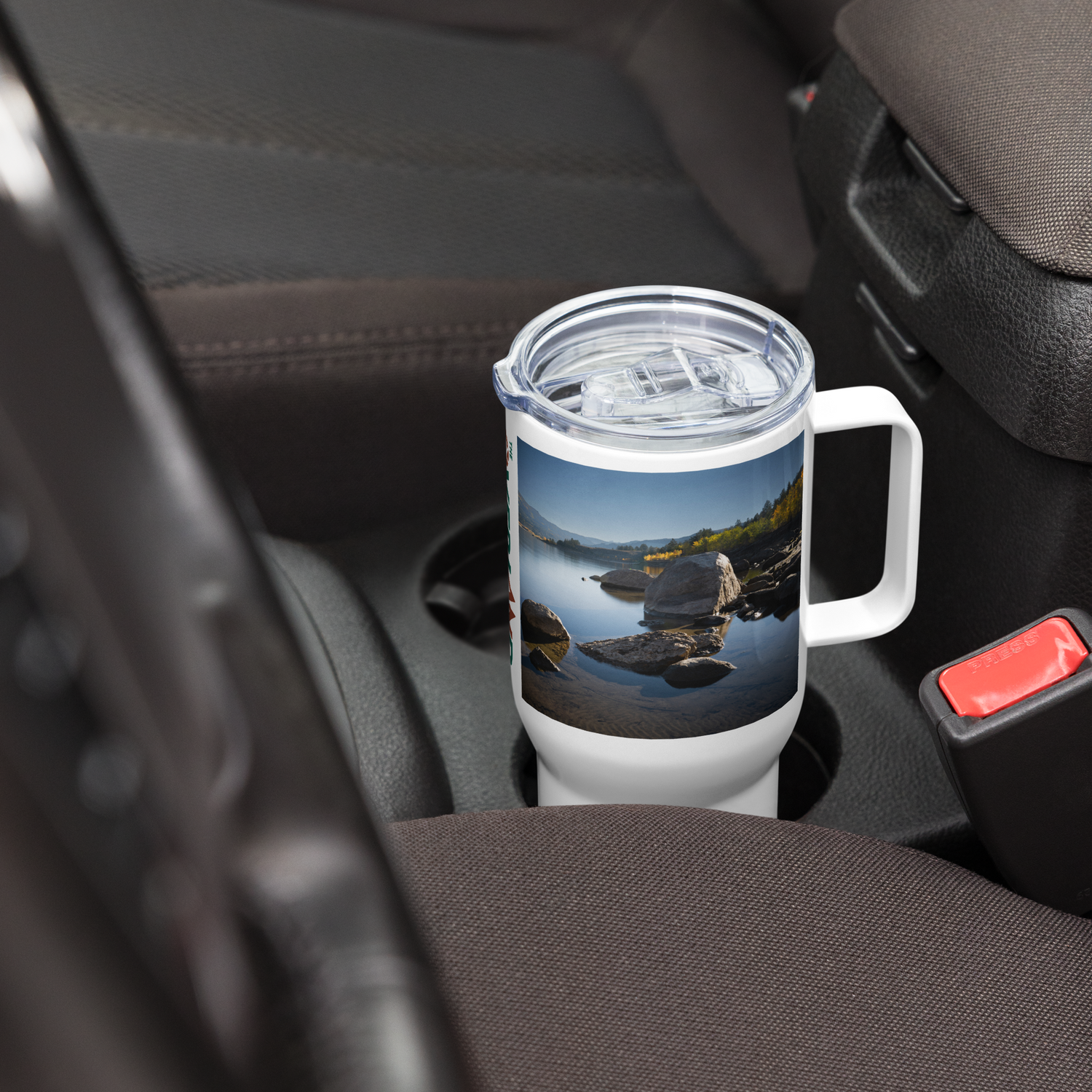 Fall Lake Scenery Travel mug With a Handle