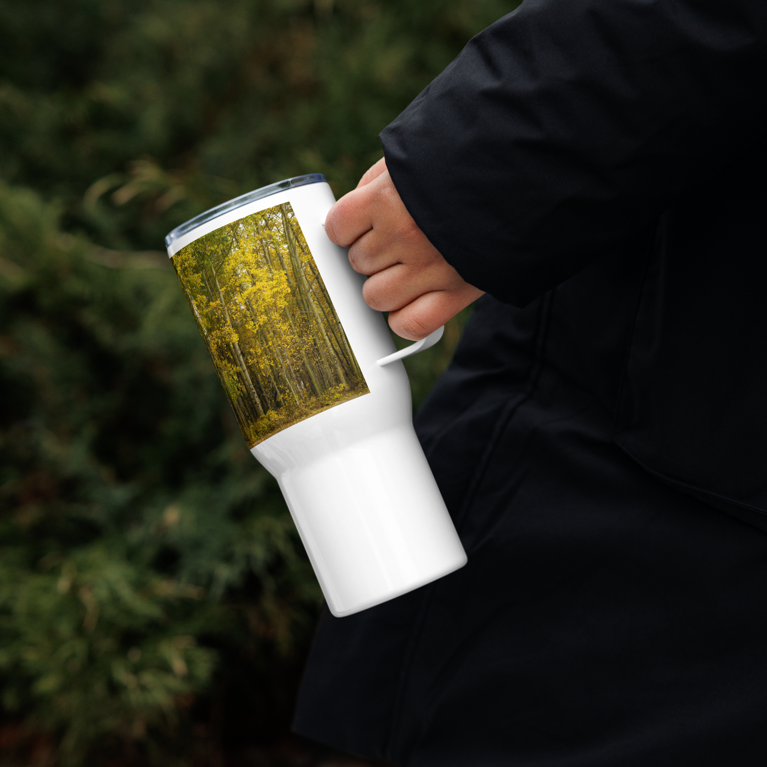 Aspens in the Fall Travel mug With a Handle