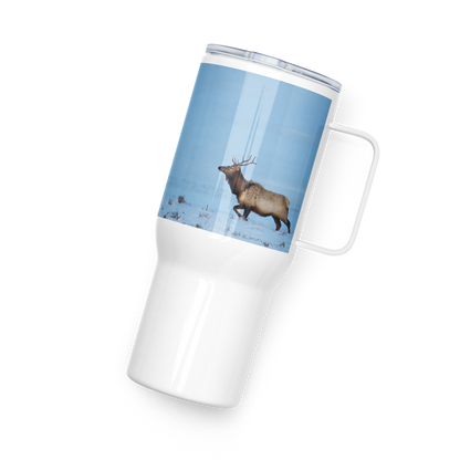 Experience the Magic of Elk Mornings: The Travel Mug that Brings Wyoming’s Wilderness to Life