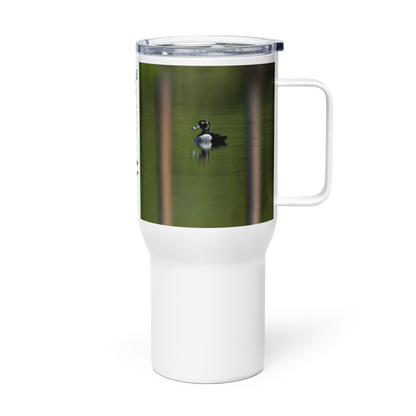 Duck Photo Travel mug with a handle