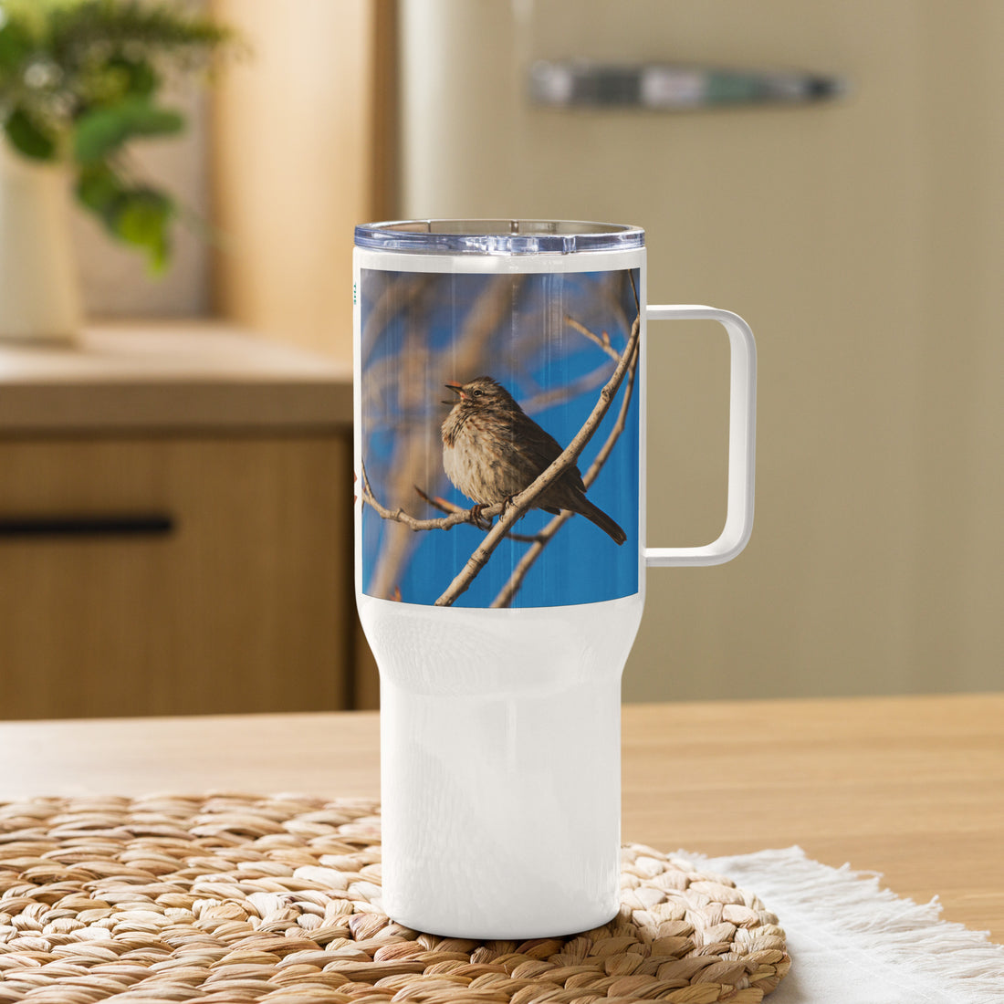 Song Sparrow Travel mug with a handle