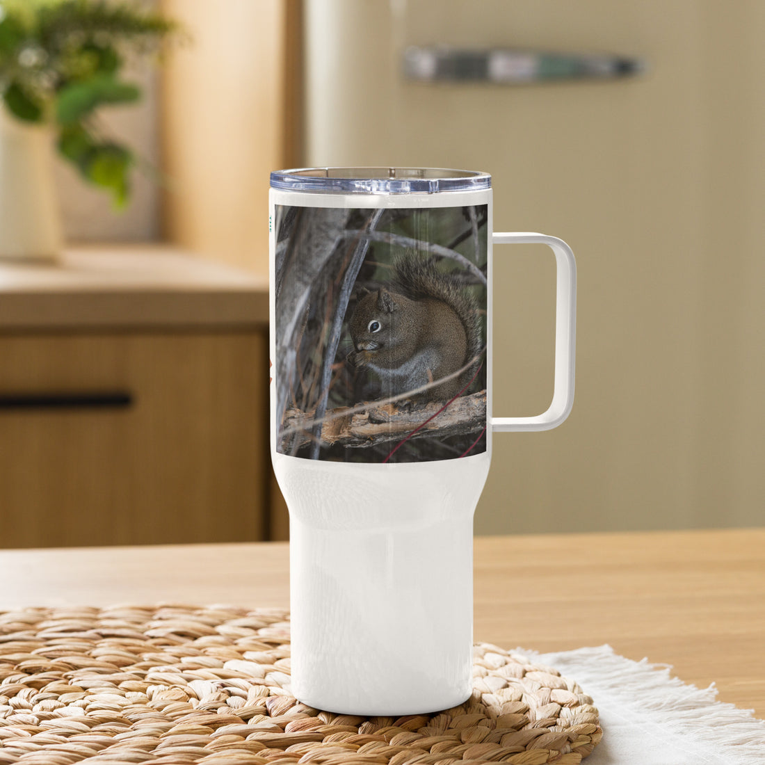 Squirrel Travel mug with a handle