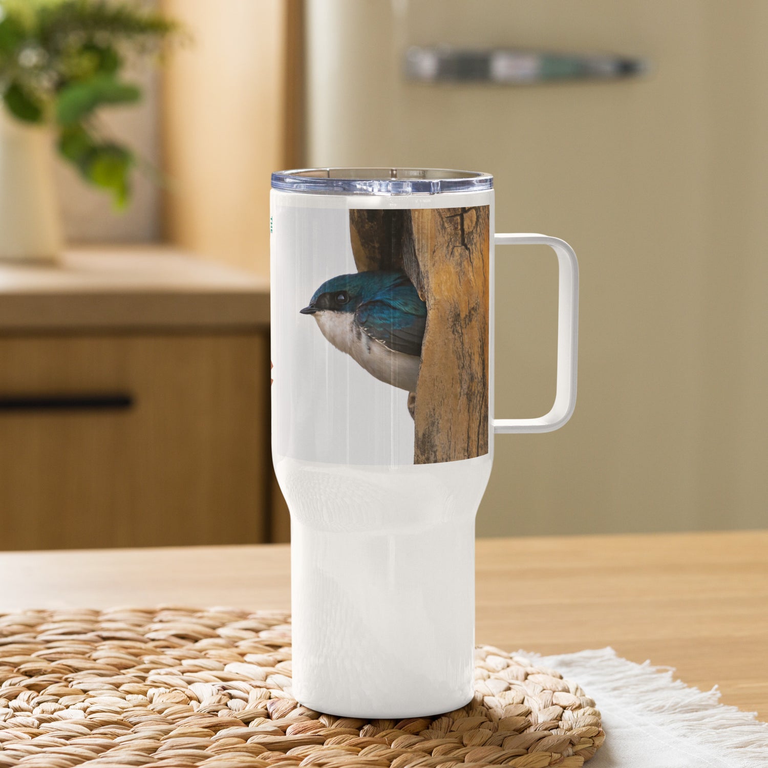 Tree Swallow Travel mug with a handle