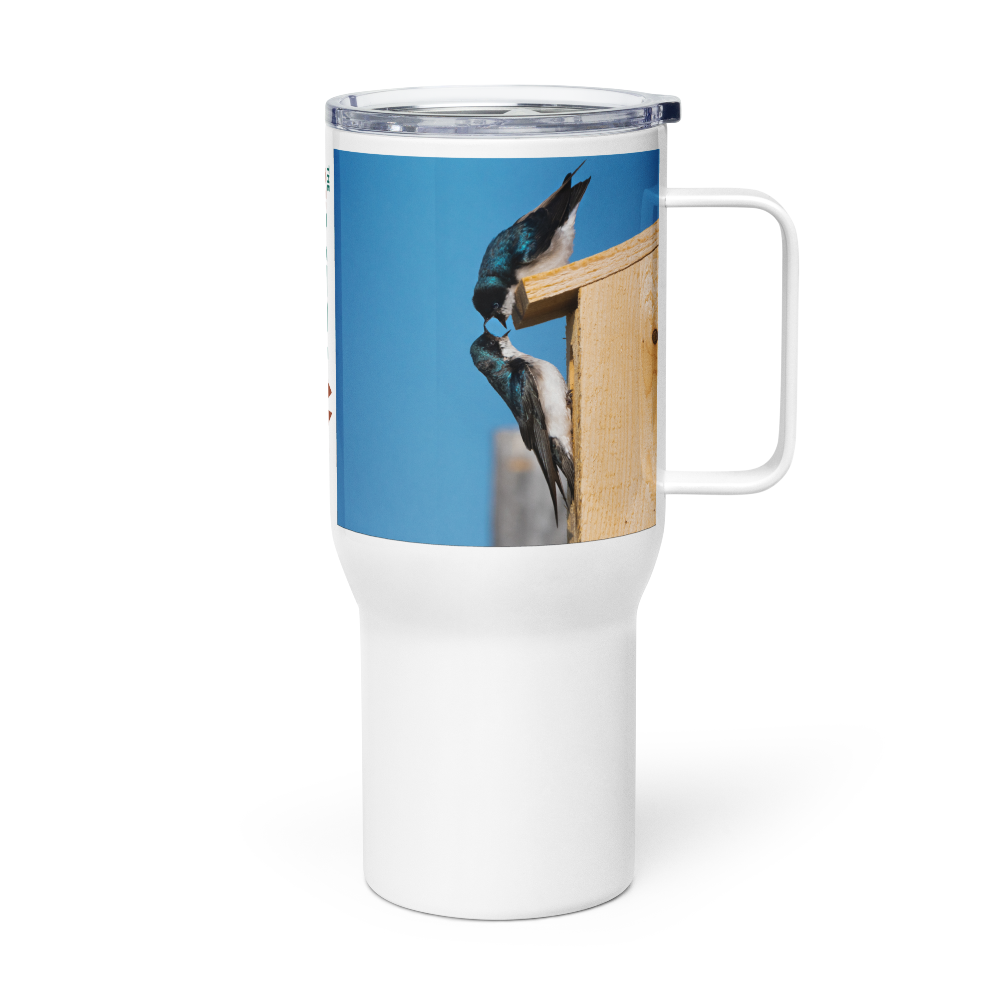 Tree Swallows Travel mug with a handle