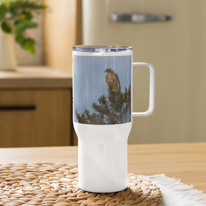 Hawk Travel mug with a handle