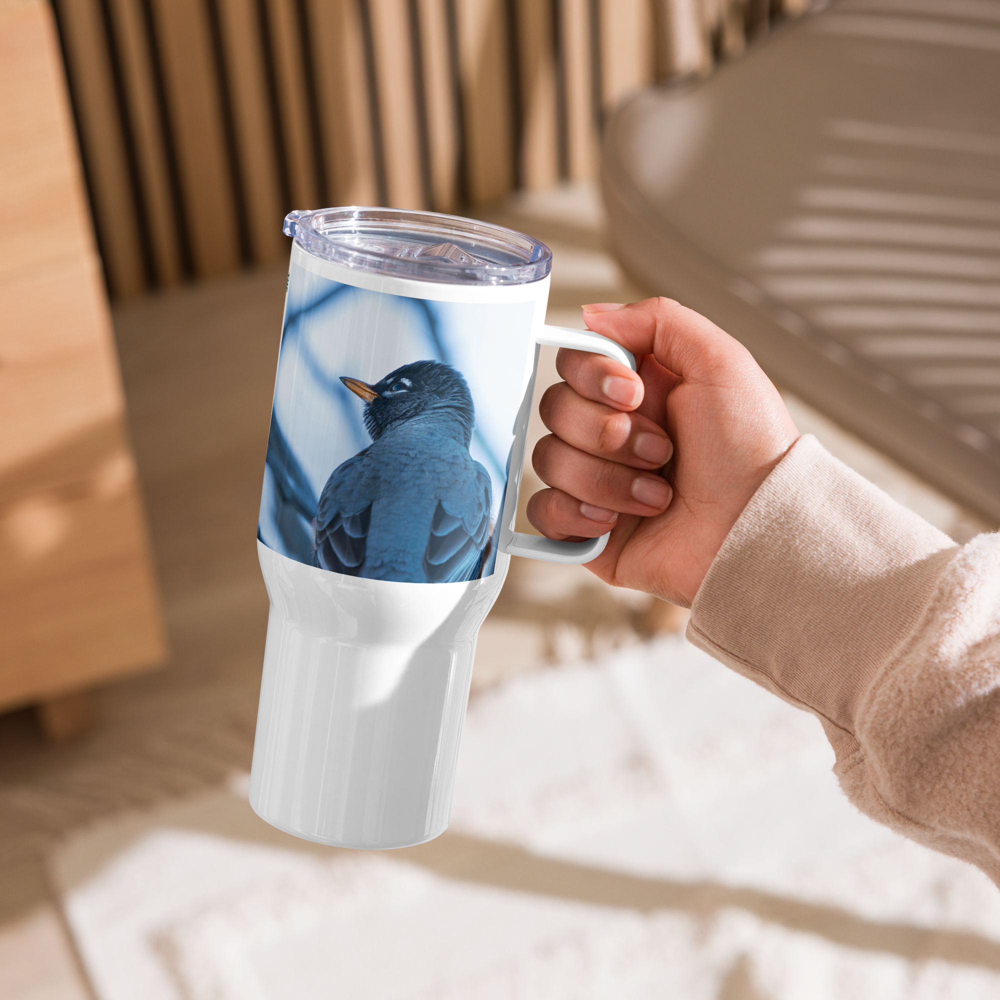 Robin Travel mug with a handle