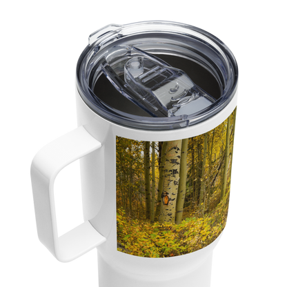 Detail Aspen Trees in the Fall Travel mug With a Handle