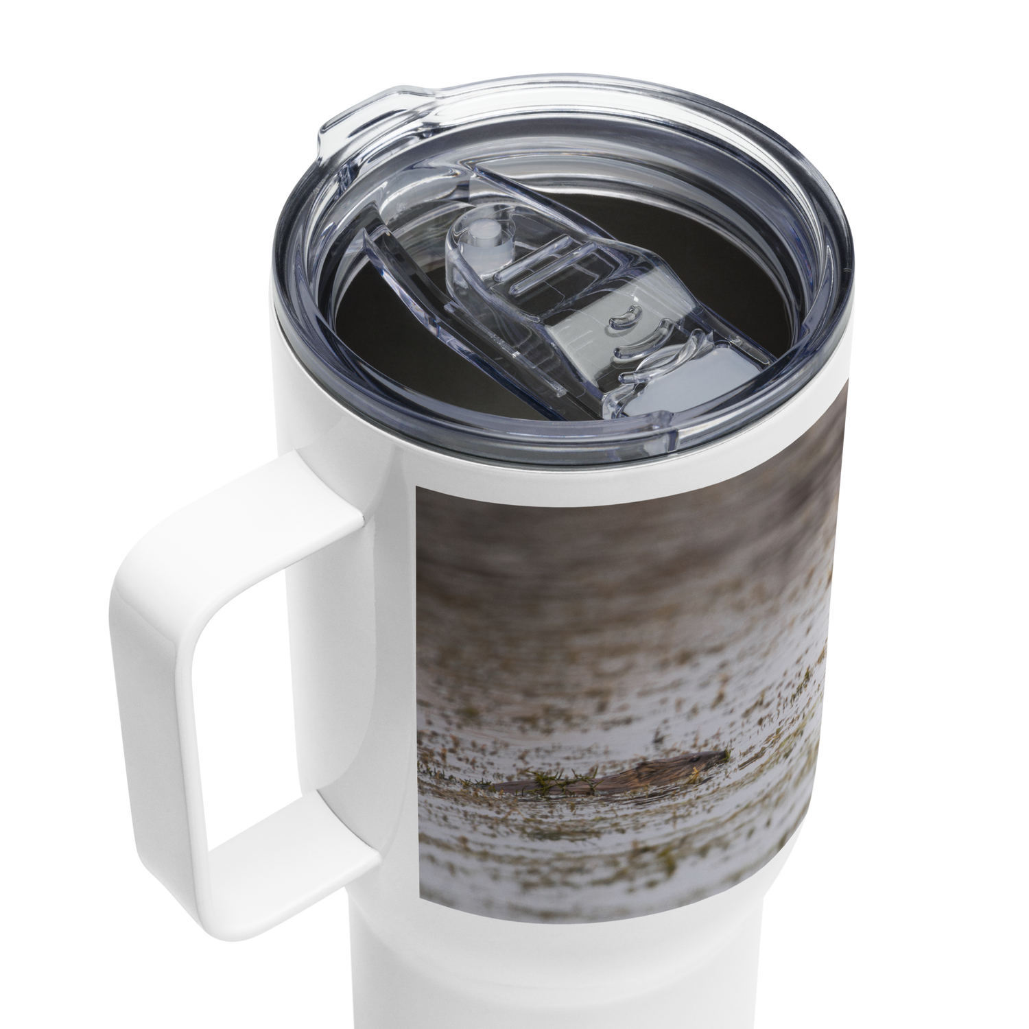 Muskrat Travel mug with a handle