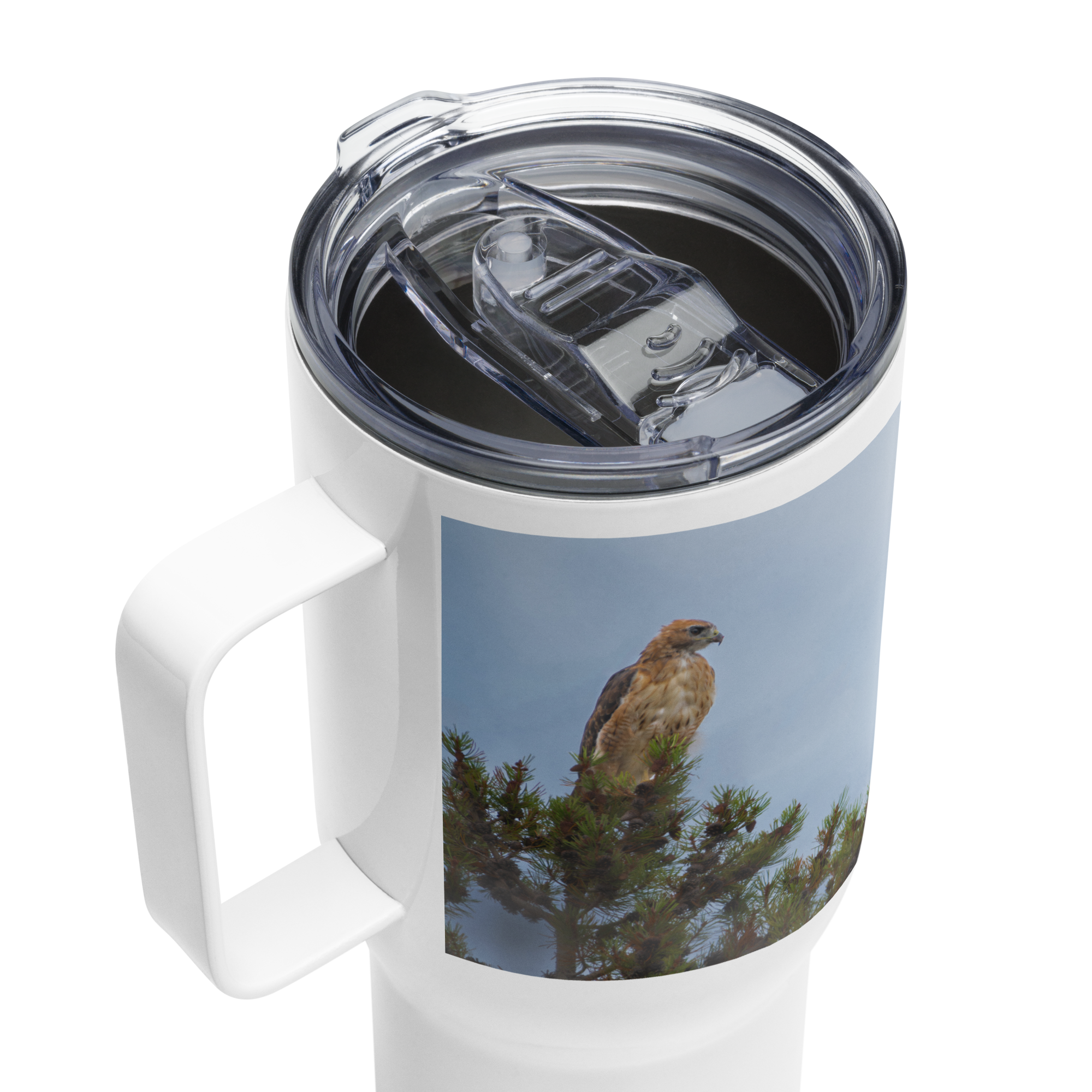 Hawk Travel mug with a handle