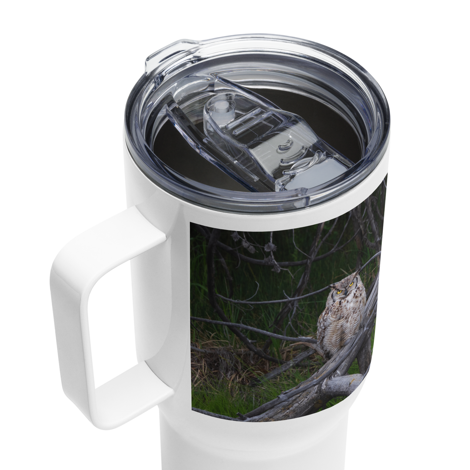 Owl Travel mug with a handle