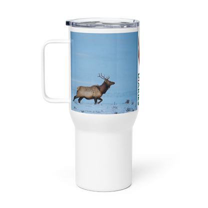 Experience the Magic of Elk Mornings: The Travel Mug that Brings Wyoming’s Wilderness to Life