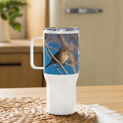 Song Sparrow Travel mug with a handle