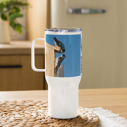 Tree Swallows Travel mug with a handle