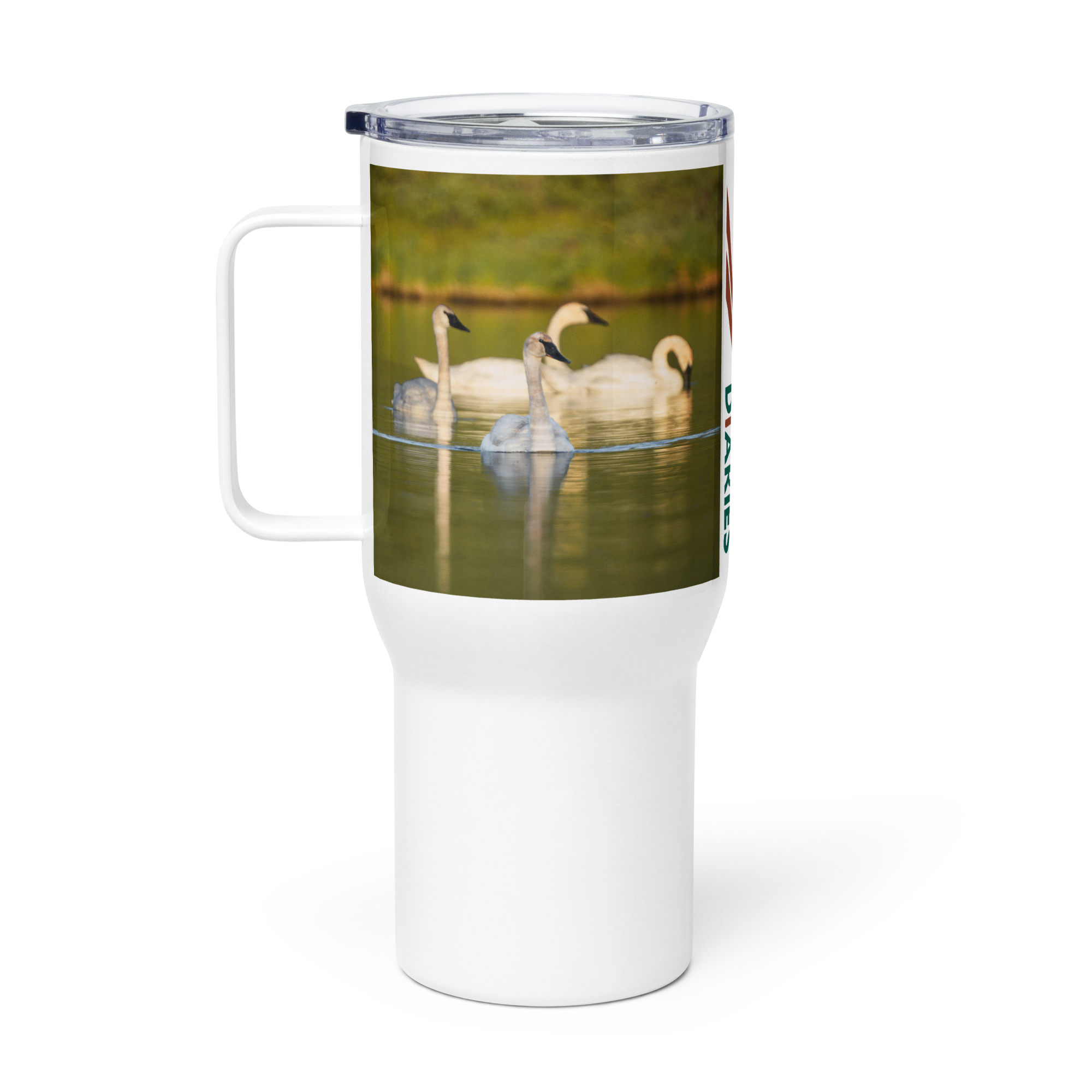 Swans Travel mug with a handle