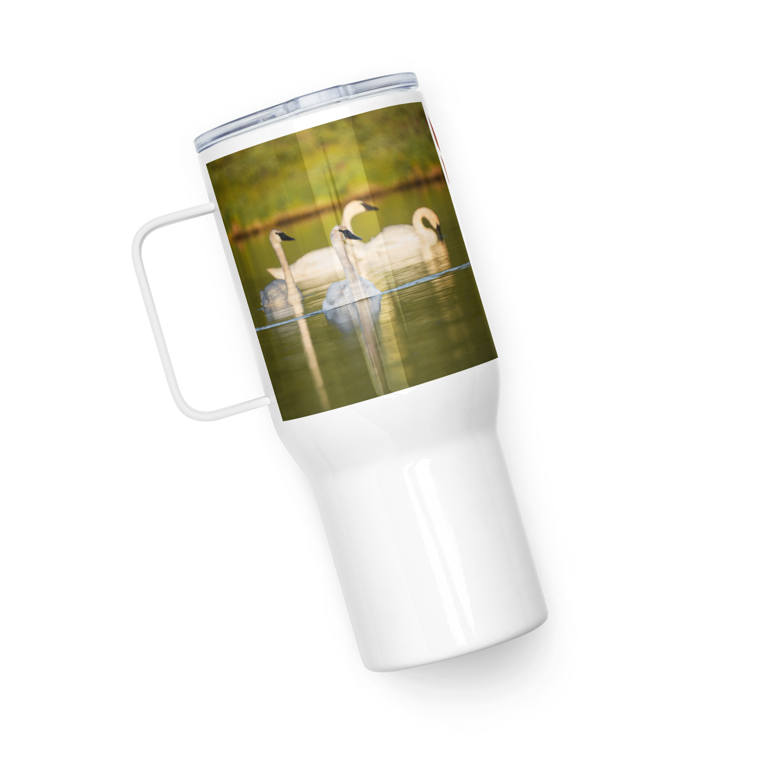 Swans Travel mug with a handle