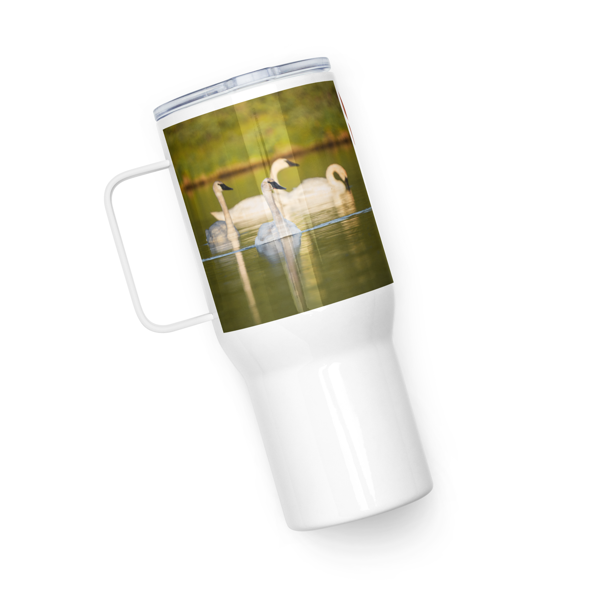 Swans Travel mug with a handle