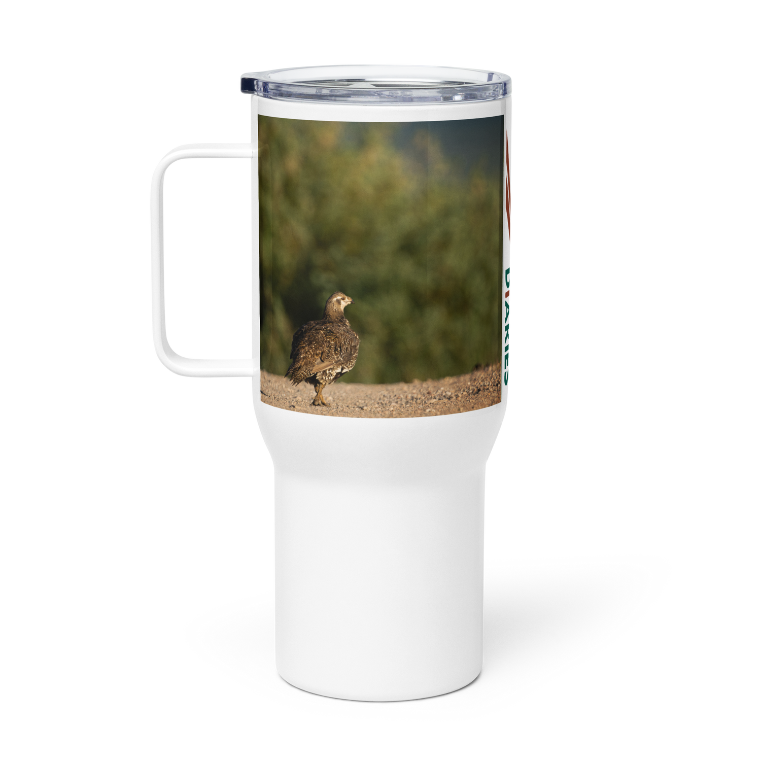 Sage Grouse Travel mug with a handle