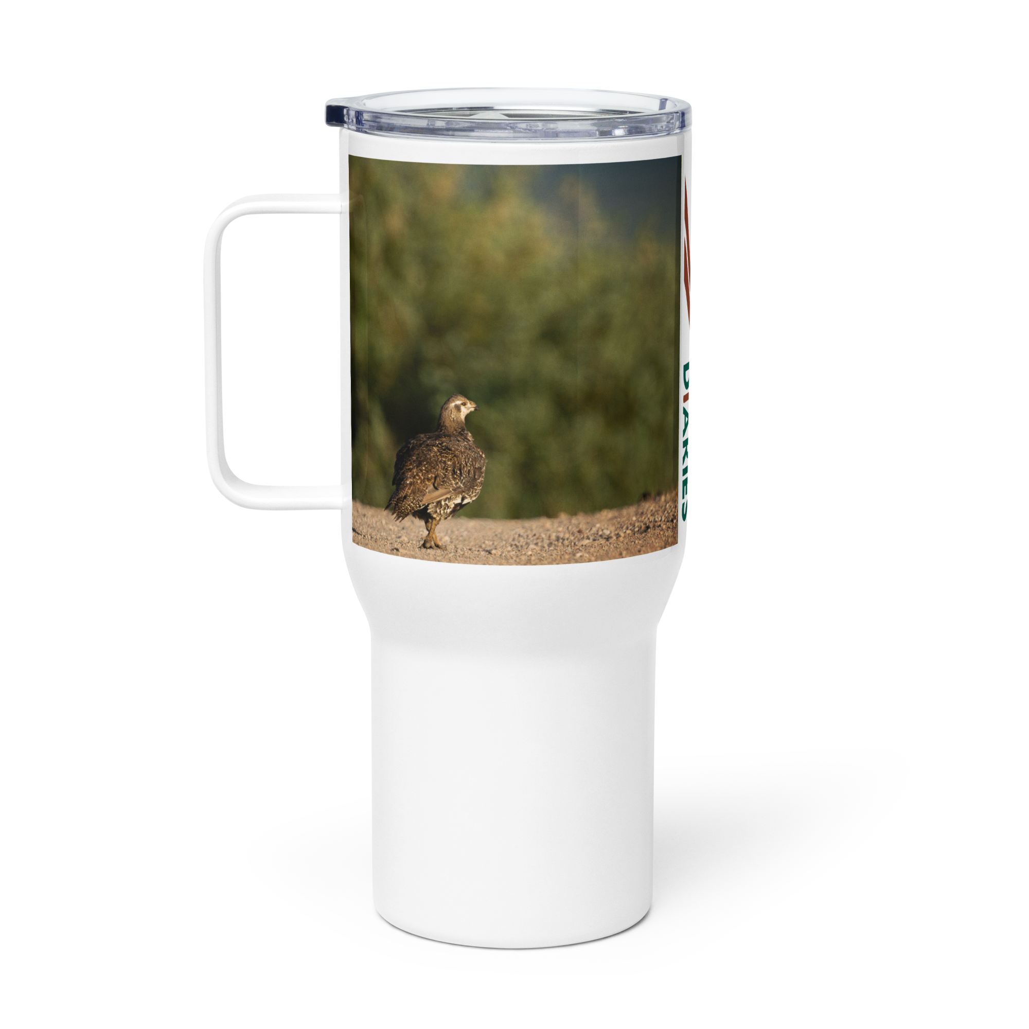 Sage Grouse Travel mug with a handle