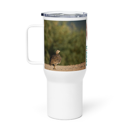 Sage Grouse Travel mug with a handle