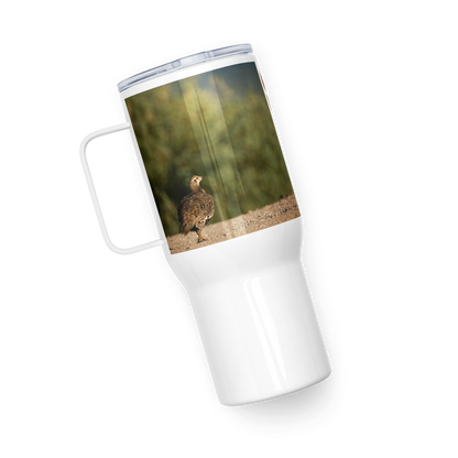 Sage Grouse Travel mug with a handle